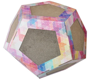 Pet Life ® 'Octagon Puzzle' Designer Premium Quality Kitty Cat Scratcher Lounge Toy & House with Catnip